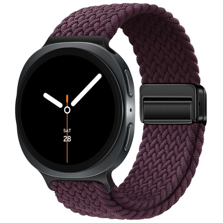 For Samsung Galaxy Watch8 / Watch8 Classic Loop Magnetic Buckle Braided Nylon Watch Band(Reddish Cherry) - free shipping - PMC TechLife - Order now!