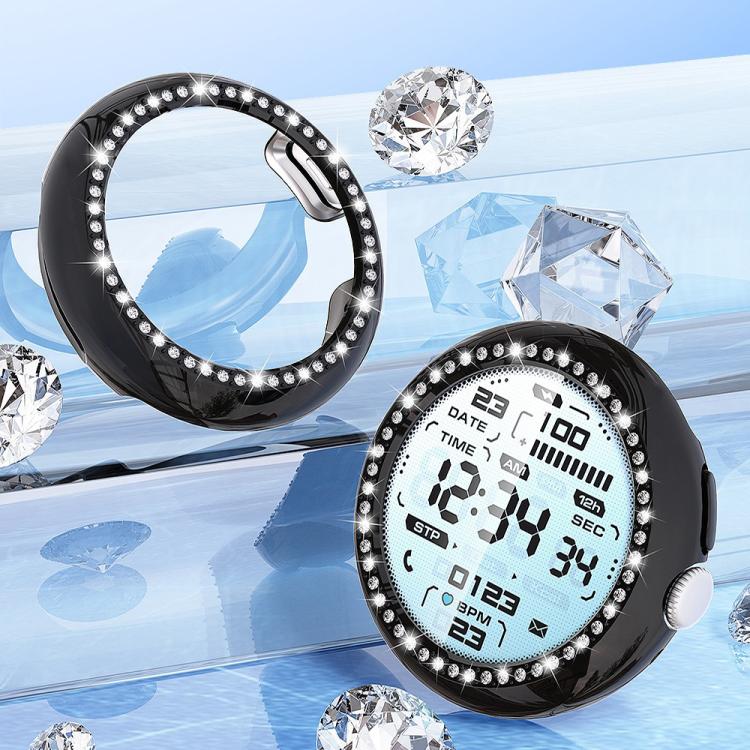 For Google Pixel Watch4 45mm Single Row Diamond Hollow PC Watch Protective Cover(Black) - free shipping - PMC TechLife - Order now!