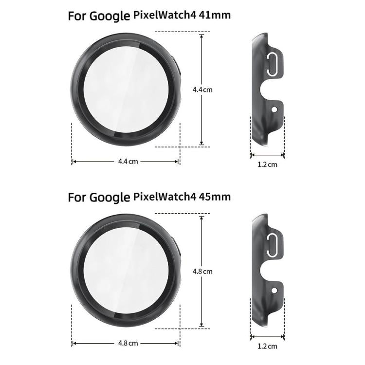 For Google Pixel Watch4 45mm Tempered Film Integrated PC Watch Protective Cover(Black) - free shipping - PMC TechLife - Order now!