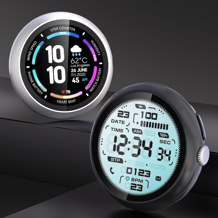 For Google Pixel Watch4 45mm Tempered Film Integrated PC Watch Protective Cover(Black) - free shipping - PMC TechLife - Order now!