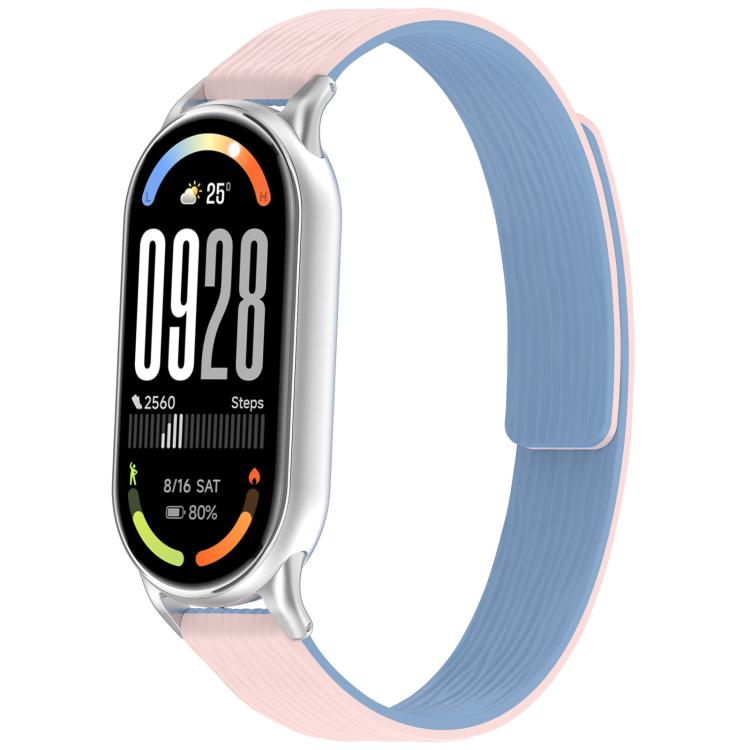 12mm Striped Soft Magnetic Silicone Watch Band(Pink Blue) - free shipping - PMC TechLife - Order now!