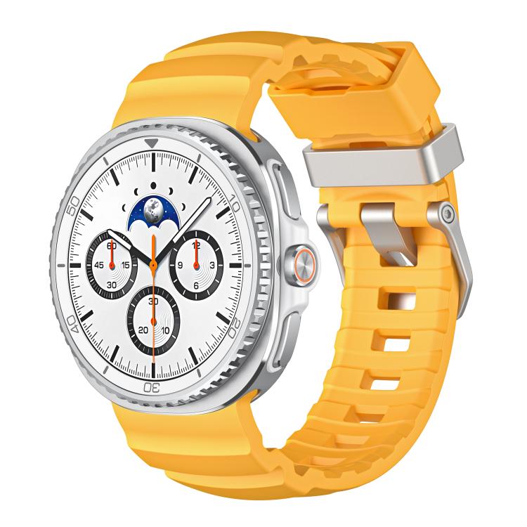 For Samsung Galaxy Watch8 / Watch8 Classic Silver Buckle Silicone Watch Band(Yellow) - free shipping - PMC TechLife - Order now!