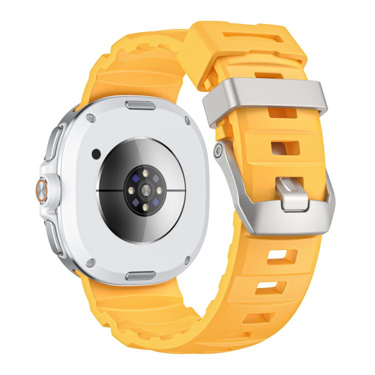 For Samsung Galaxy Watch8 / Watch8 Classic Silver Buckle Silicone Watch Band(Yellow) - free shipping - PMC TechLife - Order now!