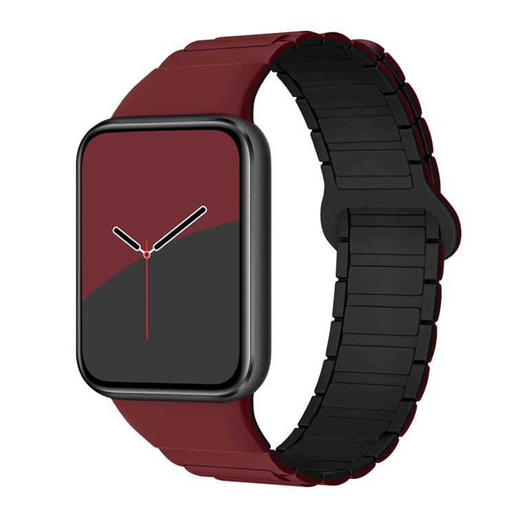 For Xiaomi Smart Band 9 Pro / Redmi Watch 5 Tri-Beads Magnetic Silicone Watch Band(Wine Red Black) - free shipping - PMC TechLife - Order now!