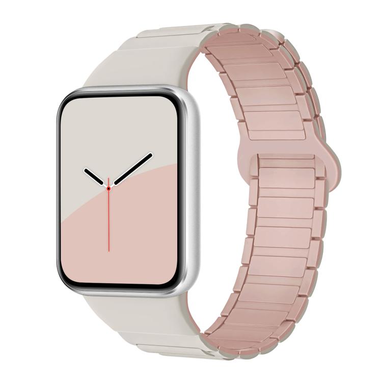 For Xiaomi Smart Band 9 Pro / Redmi Watch 5 Tri-Beads Magnetic Silicone Watch Band(Starlight Oxford Pink) - free shipping - PMC TechLife - Order now!