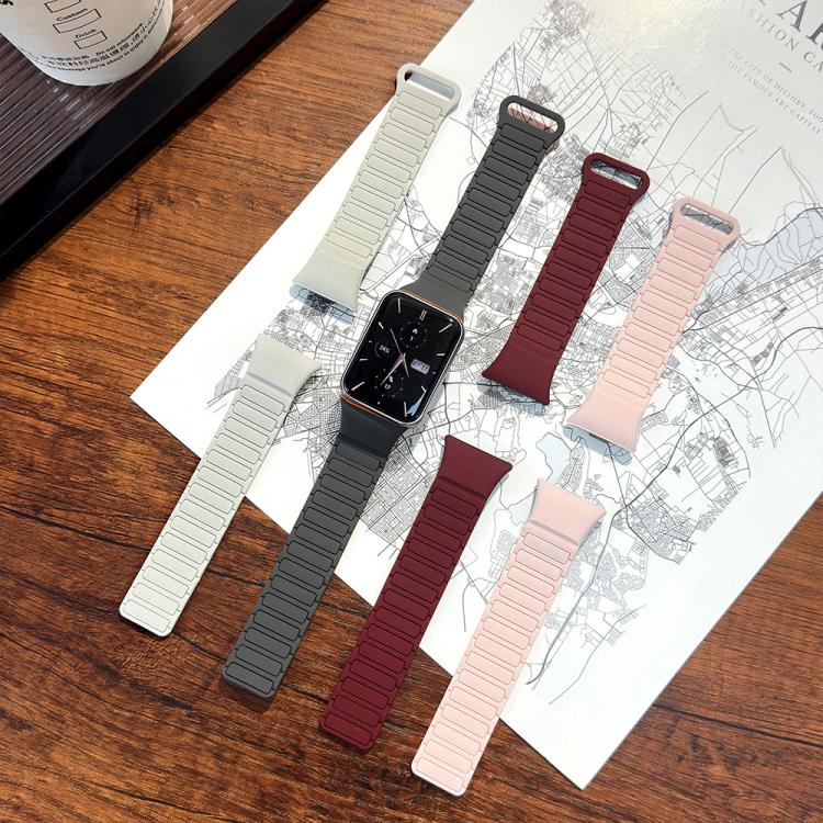 For Xiaomi Smart Band 9 Pro / Redmi Watch 5 Tri-Beads Magnetic Silicone Watch Band(Starlight Oxford Pink) - free shipping - PMC TechLife - Order now!