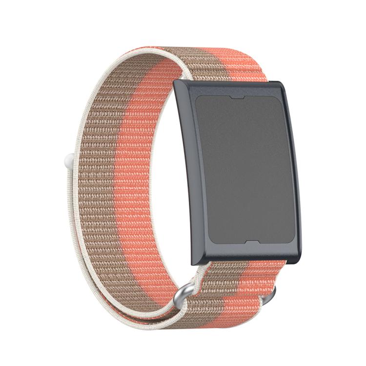 For Amazfit Helio Strap Metal Ring Two Sections Nylon Hook and Loop Fastener Watch Band(Teak Pink) - free shipping - PMC TechLife - Order now!