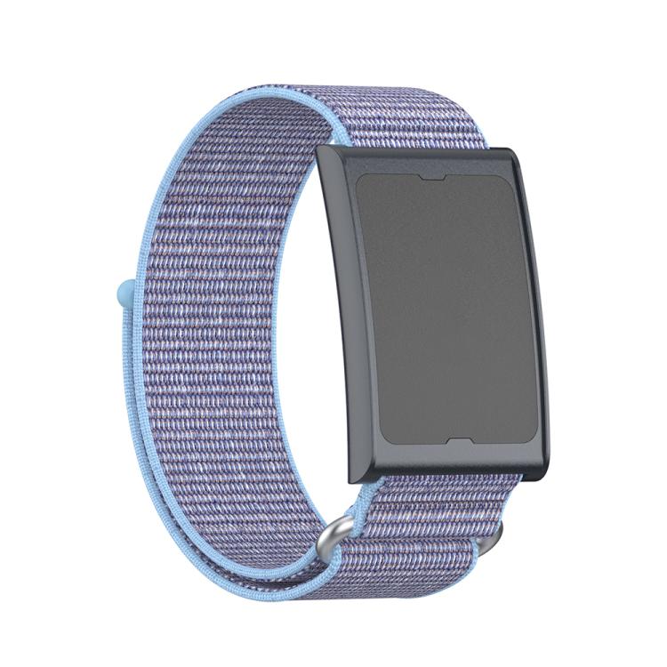 For Amazfit Helio Strap Metal Ring Two Sections Nylon Hook and Loop Fastener Watch Band(Azure Blue) - free shipping - PMC TechLife - Order now!