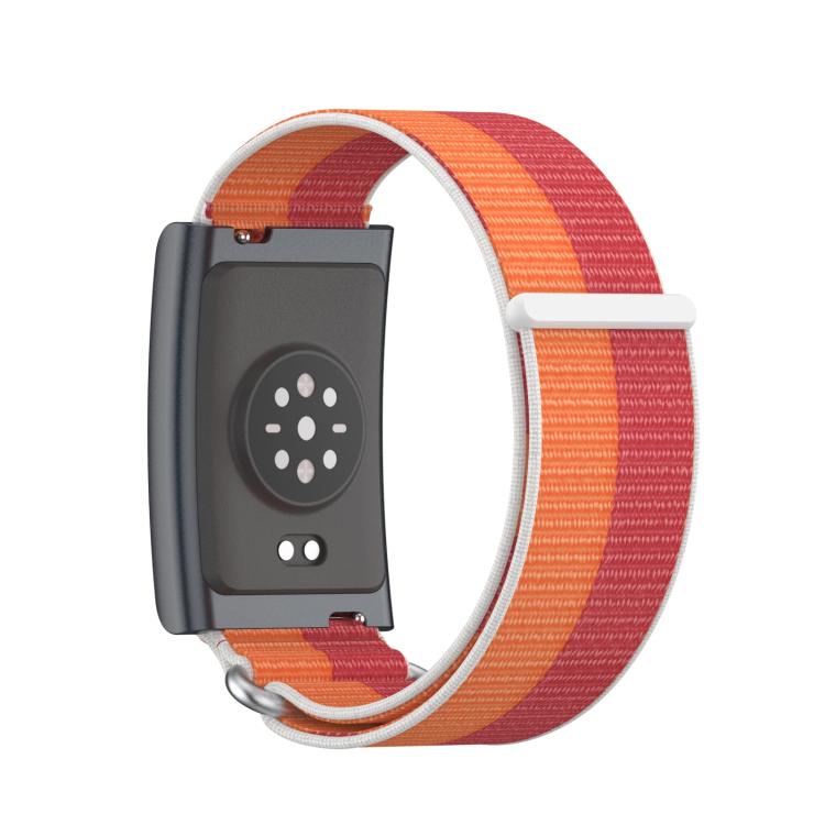 For Amazfit Helio Strap Metal Ring Two Sections Nylon Hook and Loop Fastener Watch Band(Peony) - free shipping - PMC TechLife - Order now!