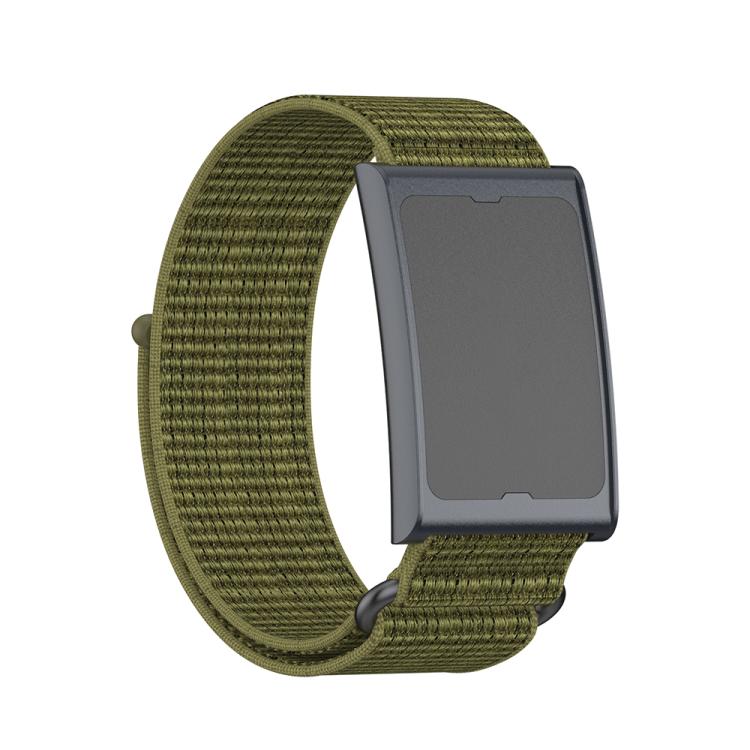 For Amazfit Helio Strap Metal Ring Two Sections Nylon Hook and Loop Fastener Watch Band(Olive Green) - free shipping - PMC TechLife - Order now!