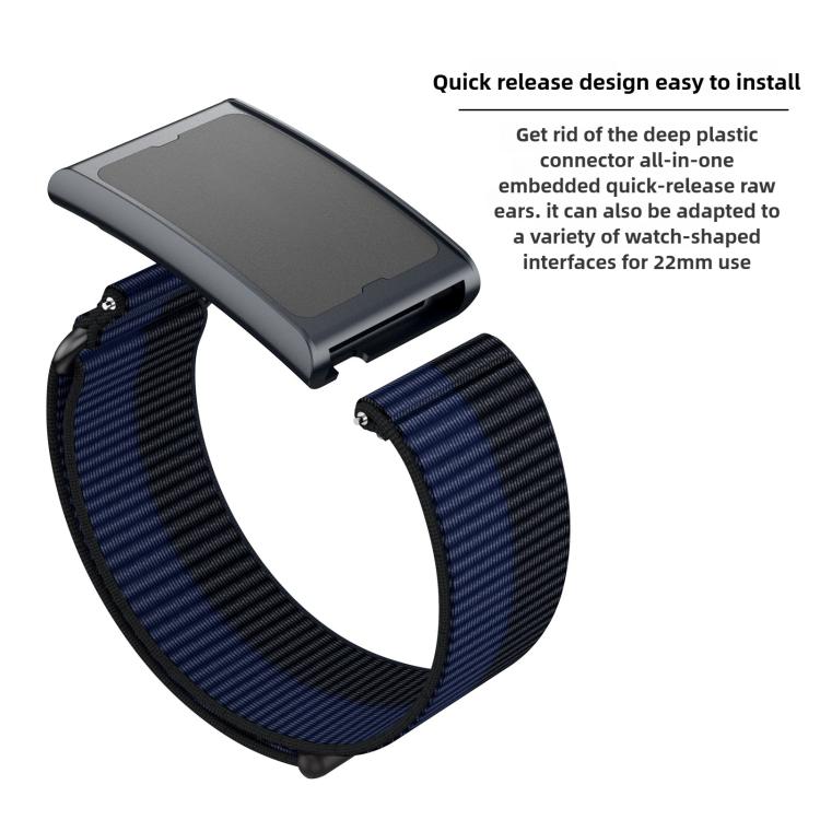 For Amazfit Helio Strap Metal Ring Two Sections Nylon Hook and Loop Fastener Watch Band(Phantom Silver) - free shipping - PMC TechLife - Order now!