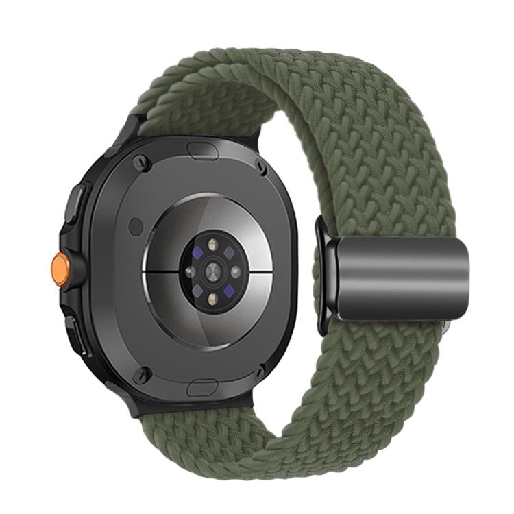 For Samsung Galaxy Watch8 / Watch8 Classic Magnetic Buckle Braided Nylon Watch Band(Olive Green) - free shipping - PMC TechLife - Order now!