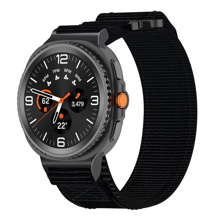For Samsung Galaxy Watch8 / Watch8 Classic Two Sections Nylon Hook And Loop Fastener Watch Band(Black) - free shipping - PMC TechLife - Order now!