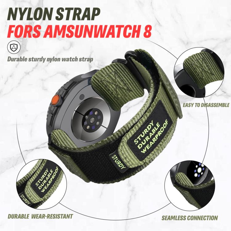 For Samsung Galaxy Watch8 / Watch8 Classic Two Sections Nylon Hook And Loop Fastener Watch Band(Black) - free shipping - PMC TechLife - Order now!