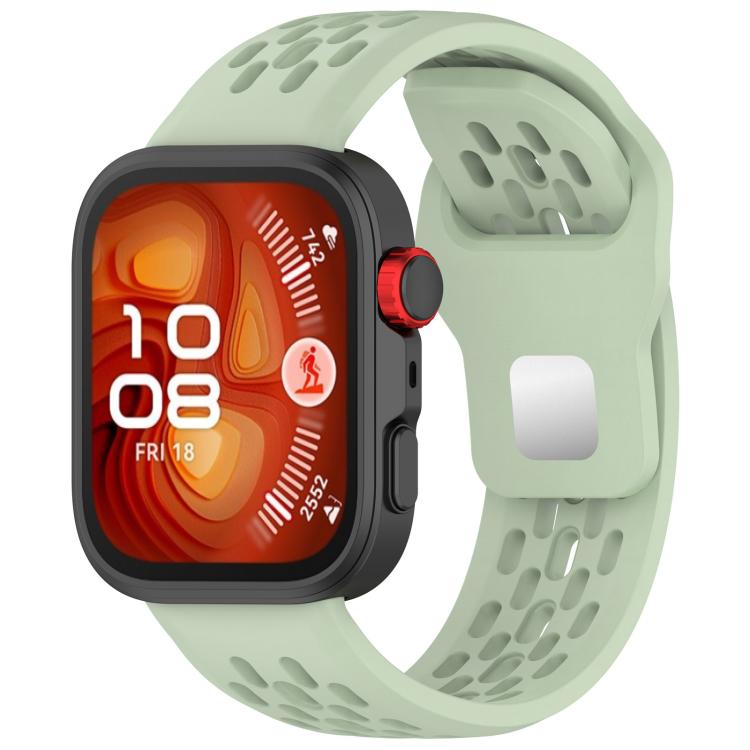 For Huawei Watch Fit4 / Fit4 Pro / Fit3 Mesh Silver Reverse Steel Buckle Silicone Watch Band(Green) - free shipping - PMC TechLife - Order now!