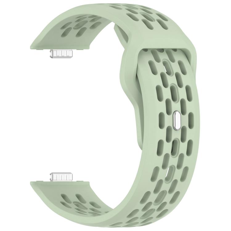 For Huawei Watch Fit4 / Fit4 Pro / Fit3 Mesh Silver Reverse Steel Buckle Silicone Watch Band(Green) - free shipping - PMC TechLife - Order now!