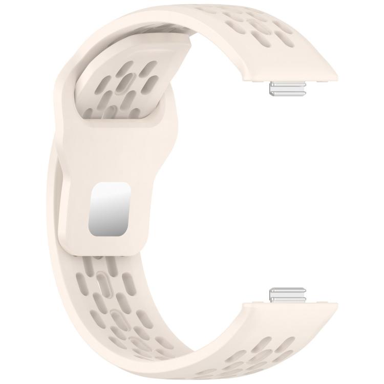 For Huawei Watch Fit4 / Fit4 Pro / Fit3 Mesh Silver Reverse Steel Buckle Silicone Watch Band(Starlight) - free shipping - PMC TechLife - Order now!