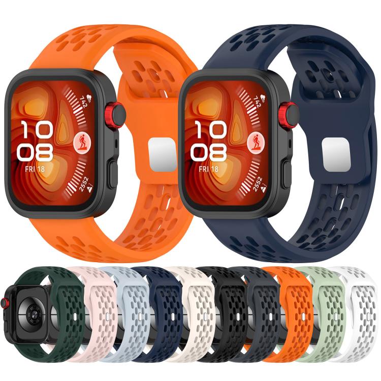 For Huawei Watch Fit4 / Fit4 Pro / Fit3 Mesh Silver Reverse Steel Buckle Silicone Watch Band(Midnight Blue) - free shipping - PMC TechLife - Order now!