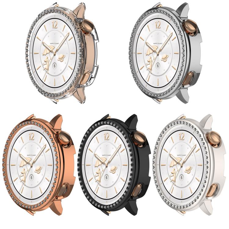 For OnePlus Watch 3 43mm Single Row Diamond Half Coverage Hollow PC Watch Protective Cover(Rose Gold) - free shipping - PMC TechLife - Order now!