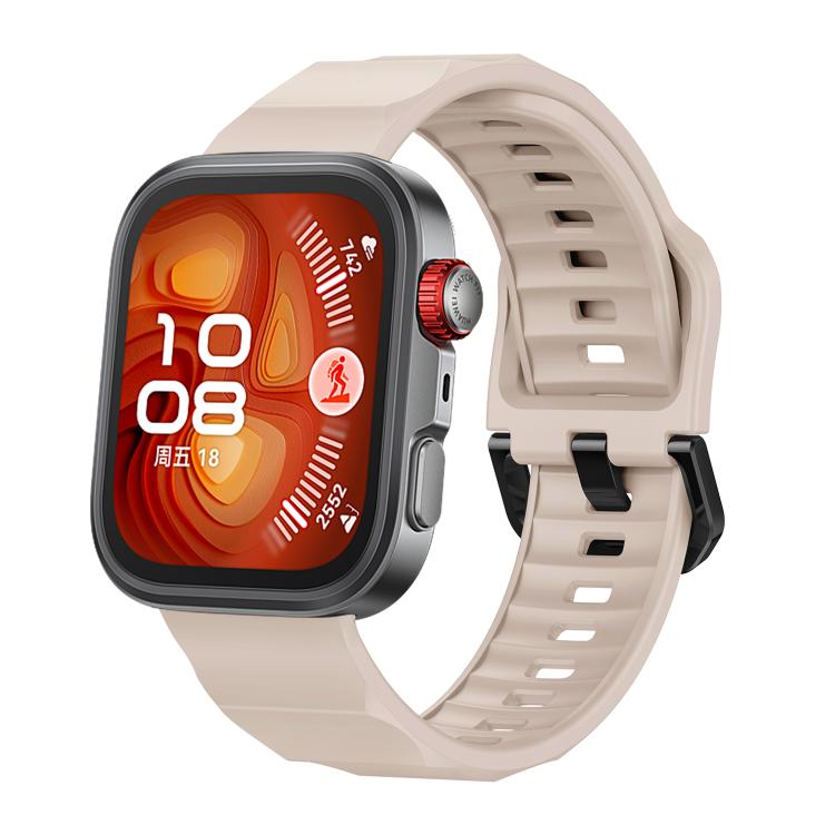 For Huawei Watch Fit3 / Fit4 / Fit4 Pro Wave Black Buckle Silicone Watch Band(Starlight) - free shipping - PMC TechLife - Order now!