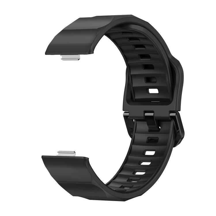 For Huawei Watch Fit3 / Fit4 / Fit4 Pro Wave Black Buckle Silicone Watch Band(Black) - free shipping - PMC TechLife - Order now!