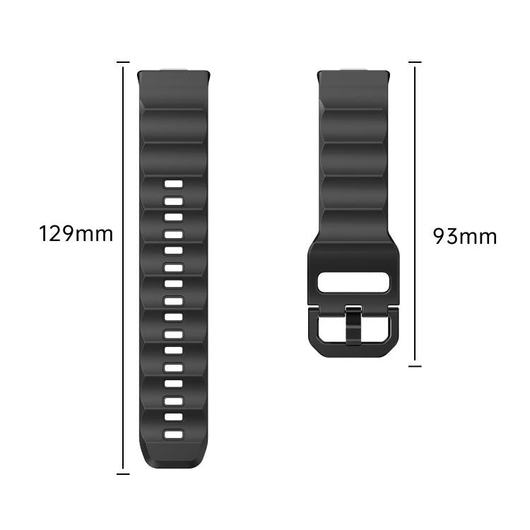 For Huawei Watch Fit3 / Fit4 / Fit4 Pro Wave Black Buckle Silicone Watch Band(Orange) - free shipping - PMC TechLife - Order now!