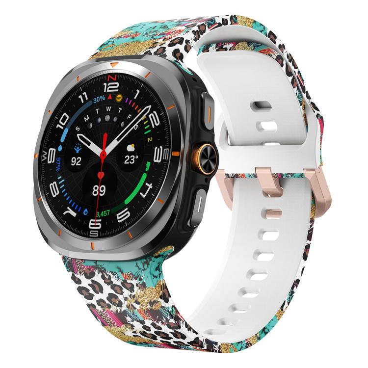 For Samsung Galaxy Watch Ultra 47mm / Ultra 2025 Printed Silicone Watch Band(Colorful Leopard Print) - free shipping - PMC TechLife - Order now!