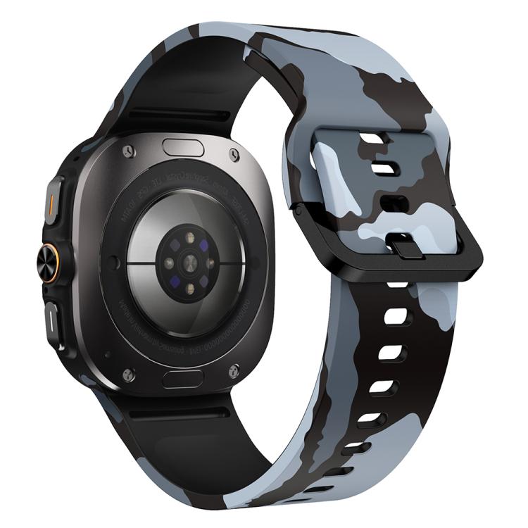For Samsung Galaxy Watch Ultra 47mm / Ultra 2025 Printed Silicone Watch Band(Black Gray Camouflage) - free shipping - PMC TechLife - Order now!