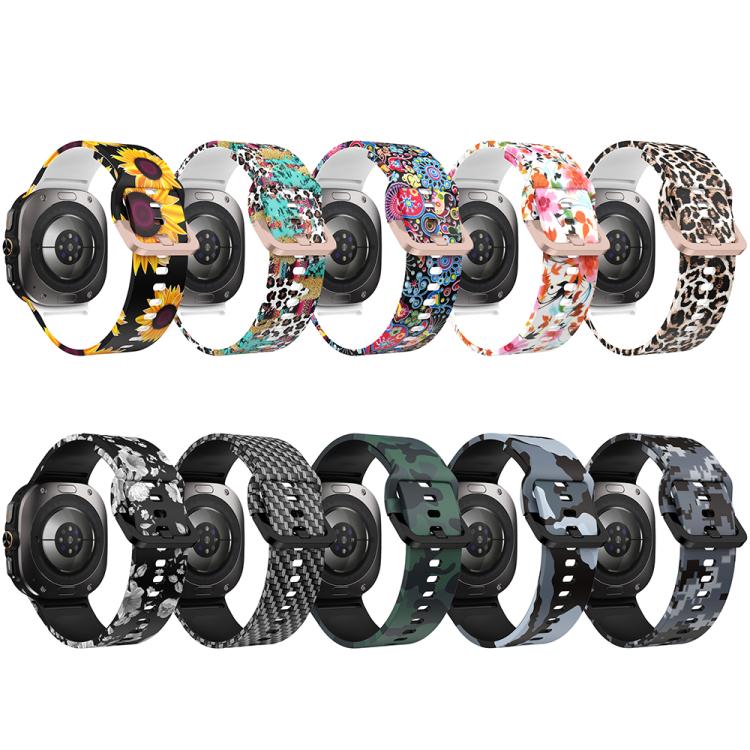 For Samsung Galaxy Watch Ultra 47mm / Ultra 2025 Printed Silicone Watch Band(Brown Leopard Print) - free shipping - PMC TechLife - Order now!