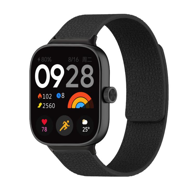 For Xiaomi Smart Band 9 Pro / Redmi Watch 5 Lychee Texture Soft Magnetic Silicone Watch Band(Black) - free shipping - PMC TechLife - Order now!