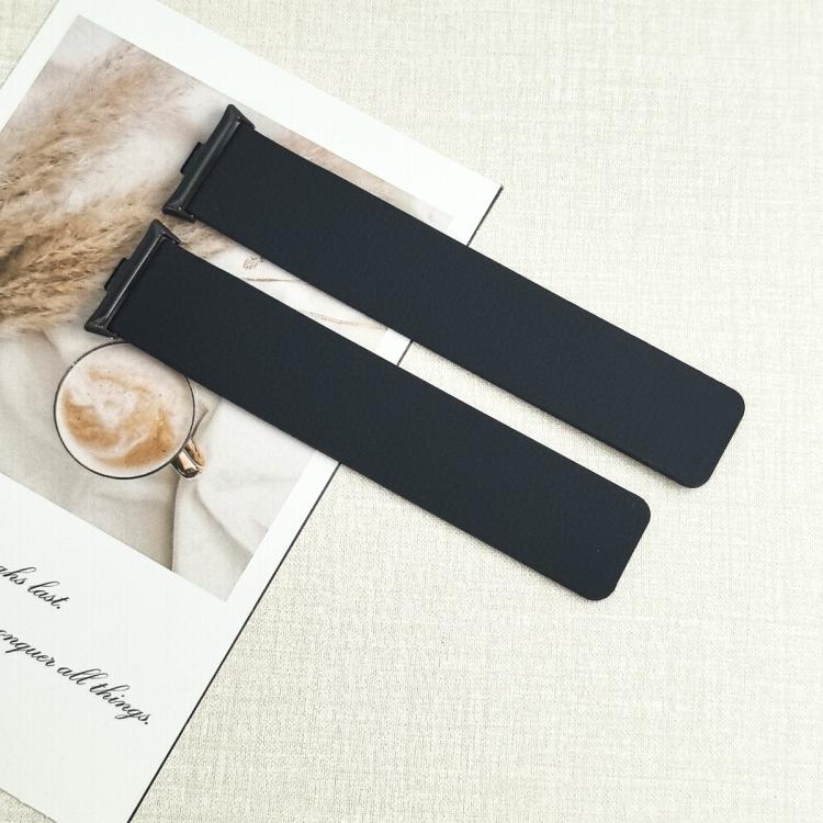 For Xiaomi Smart Band 9 Pro / Redmi Watch 5 Lychee Texture Soft Magnetic Silicone Watch Band(Black) - free shipping - PMC TechLife - Order now!