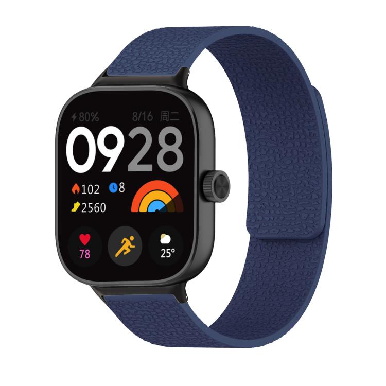 For Xiaomi Smart Band 9 Pro / Redmi Watch 5 Lychee Texture Soft Magnetic Silicone Watch Band(Dark Blue) - free shipping - PMC TechLife - Order now!