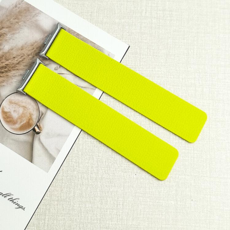 For Xiaomi Smart Band 9 Pro / Redmi Watch 5 Lychee Texture Soft Magnetic Silicone Watch Band(Fluorescent Green) - free shipping - PMC TechLife - Order now!