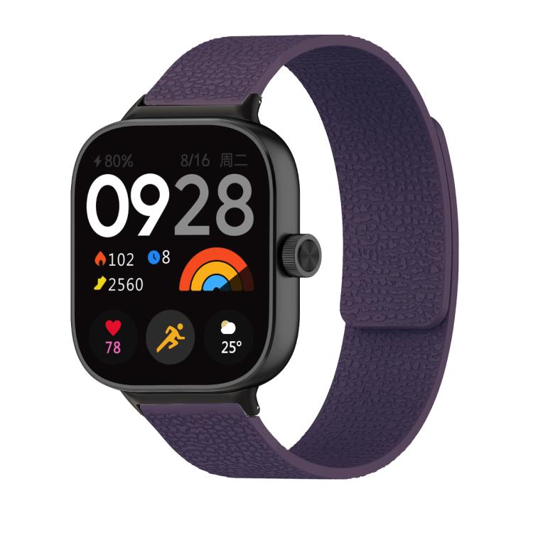 For Xiaomi Smart Band 9 Pro / Redmi Watch 5 Lychee Texture Soft Magnetic Silicone Watch Band(Purple) - free shipping - PMC TechLife - Order now!
