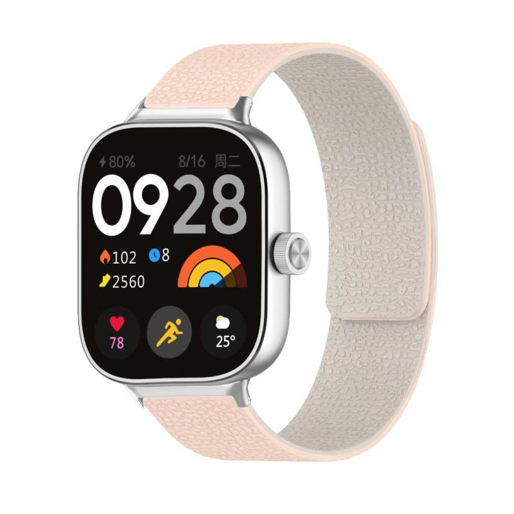 For Xiaomi Smart Band 9 Pro / Redmi Watch 5 Lychee Texture Soft Magnetic Silicone Watch Band(Milk Tea White) - free shipping - PMC TechLife - Order now!