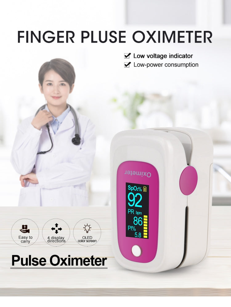 M160 Finger Pulse Oximeter(Rose Red) - free shipping - PMC TechLife - Order now!