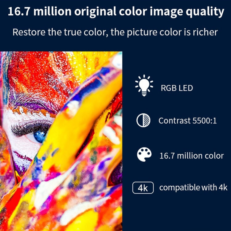 S90 DLP Android 9.0 1GB+8GB 4K Mini WiFi Smart Projector, EU Plug(Black) - Mini Projector by PMc TechLife | Online Shopping South Africa | PMc TechLife | Buy Now Pay Later Mobicred