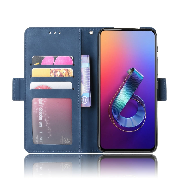 Wallet Style Skin Feel Calf Pattern Leather Case For Asus Zenfone 6 ZS630KL,with Separate Card Slot(Blue) - ASUS Cases by PMC TechLife | Online Shopping South Africa | PMC TechLife