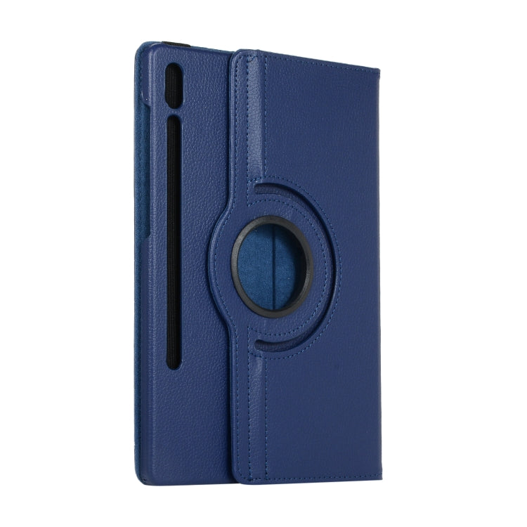 ENKAY 360 Degree Rotation Lichi Texture Leather Case with Holder for Samsung Galaxy Tab S6 10.5 T860 / T865(Dark Blue) - free shipping - PMc TechLife - Order now!