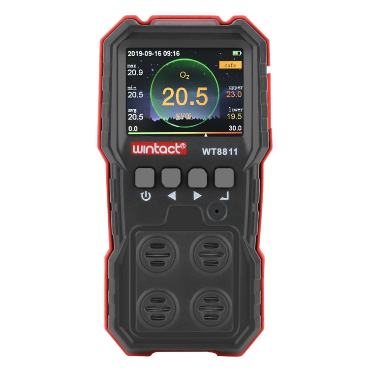WINTACT WT8811 Compoud Gas Monitor LCD Display Rechargeable Multifunction 4 in1 Combustible O2 H2S CO Gas Sensor Sound-light Vibration Alarm - free shipping - PMC TechLife - Order now!