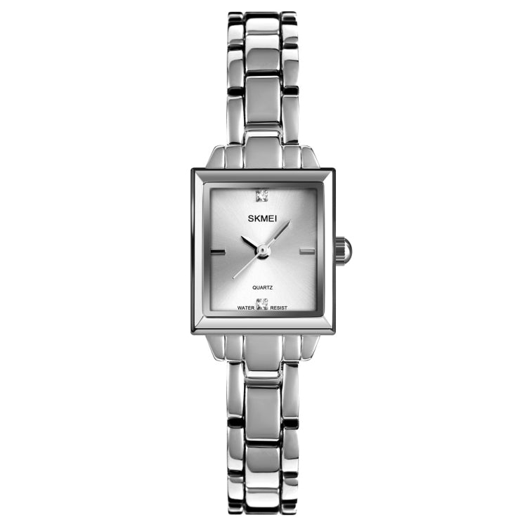 SKMEI 1407 Business Fashion Watch with Diamonds Delicate and Elegant Square Zinc Alloy Quartz Watch for Women Silvery - free shipping - PMC TechLife - Order now!