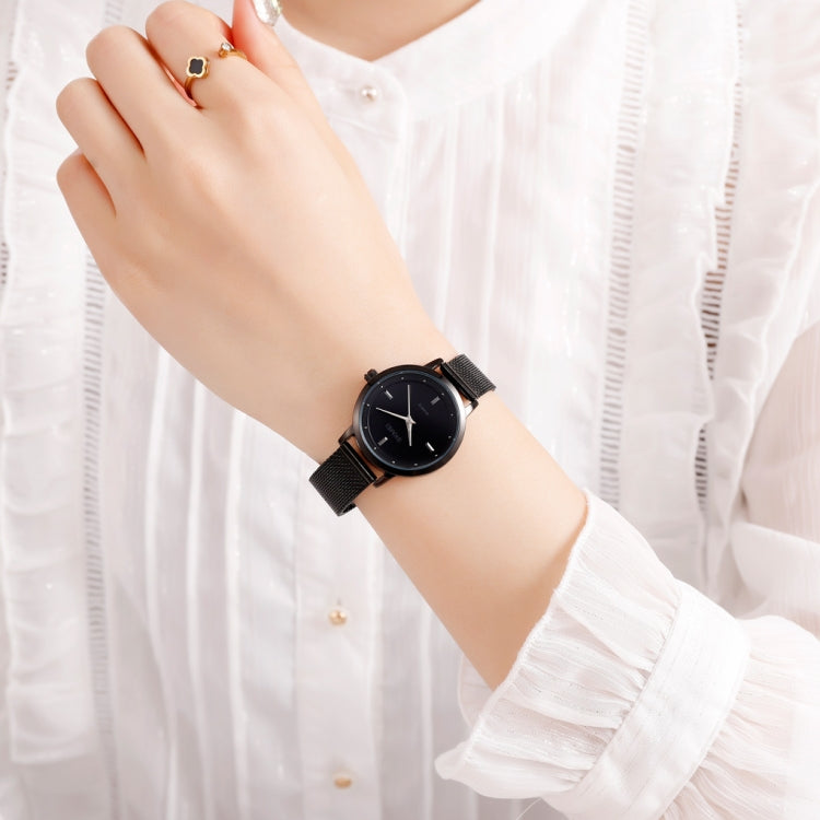 SKMEI 1528 Simple Fashion Lady Watch Casual Netting Scale(Black) - free shipping - PMC TechLife - Order now!