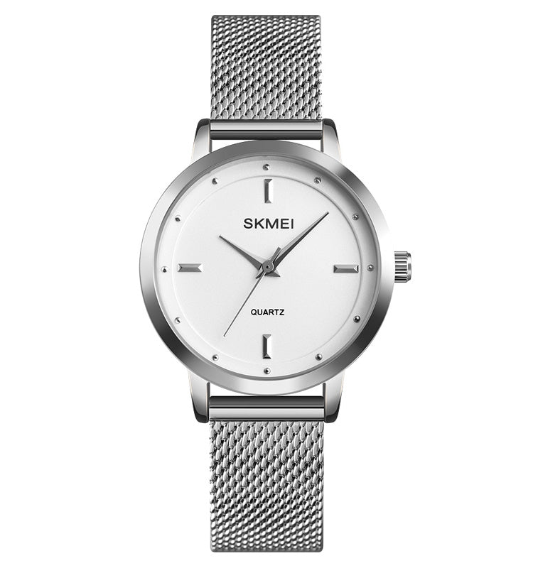 SKMEI 1528 Simple Fashion Lady Watch Casual Netting Scale(Silvery) - free shipping - PMC TechLife - Order now!