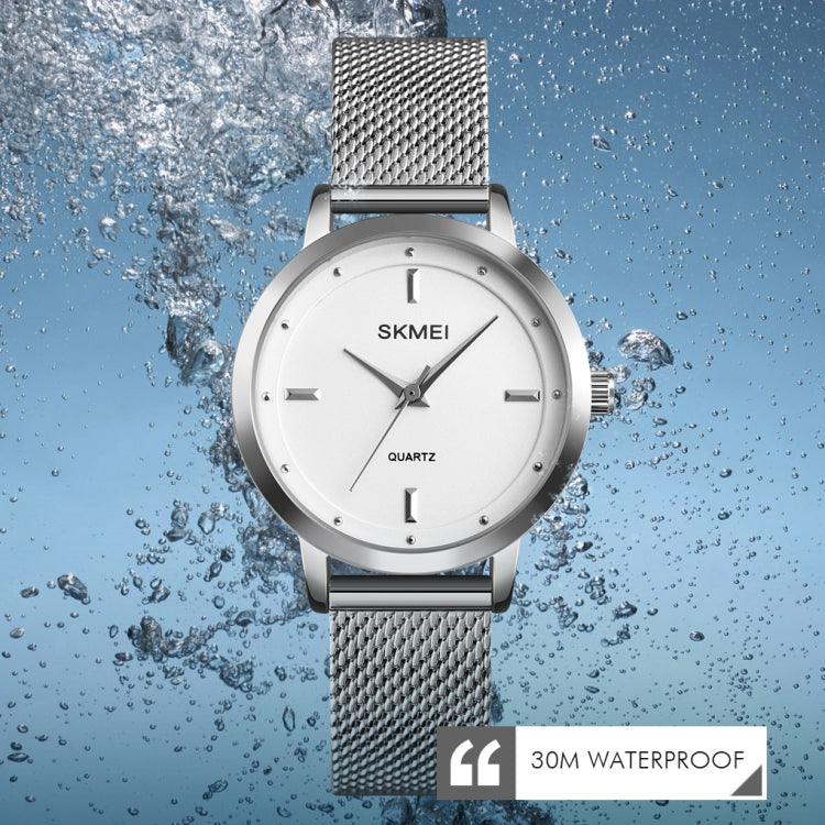 SKMEI 1528 Simple Fashion Lady Watch Casual Netting Scale(Silvery) - free shipping - PMC TechLife - Order now!
