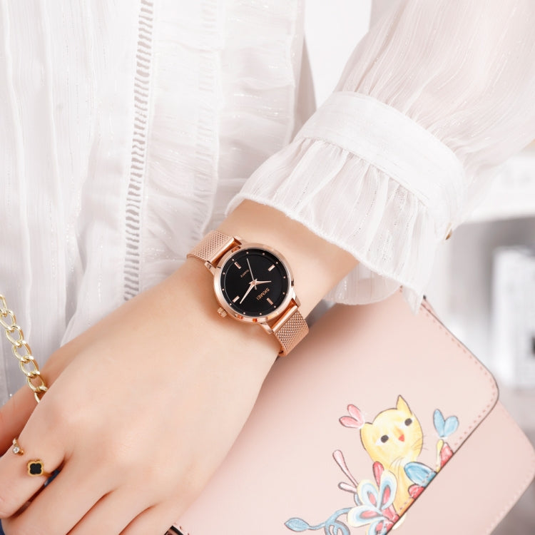 SKMEI 1528 Simple Fashion Lady Watch Casual Netting Scale(Rose Gold) - free shipping - PMC TechLife - Order now!