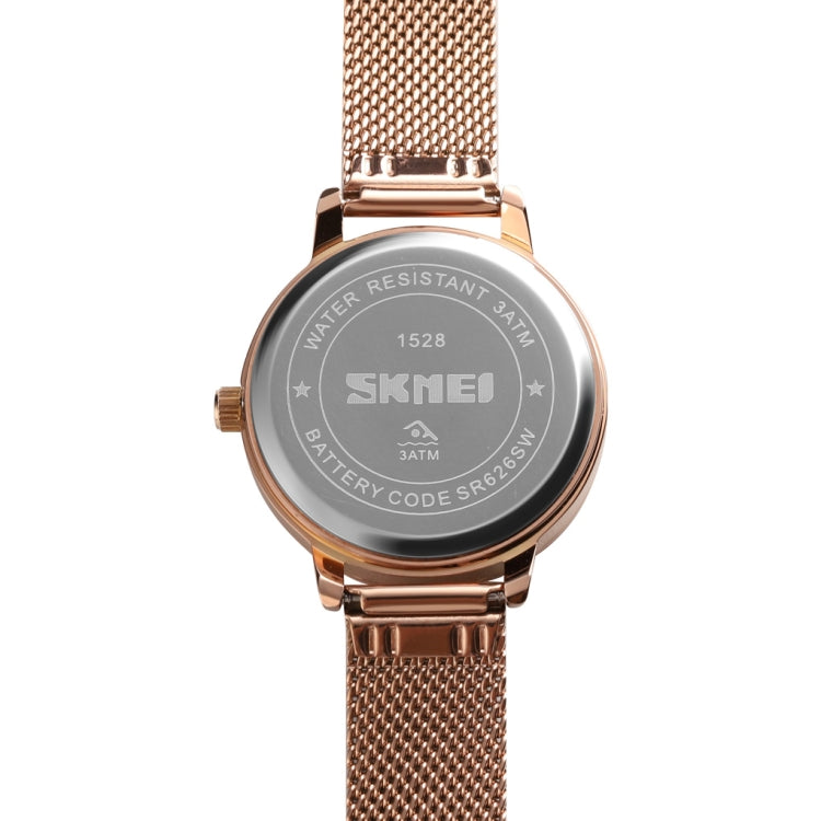 SKMEI 1528 Simple Fashion Lady Watch Casual Netting Scale(Rose Gold) - free shipping - PMC TechLife - Order now!