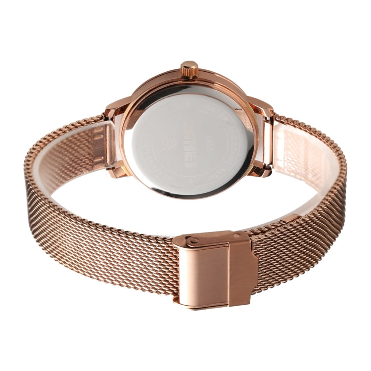 SKMEI 1528 Simple Fashion Lady Watch Casual Netting Scale(Rose Gold) - free shipping - PMC TechLife - Order now!
