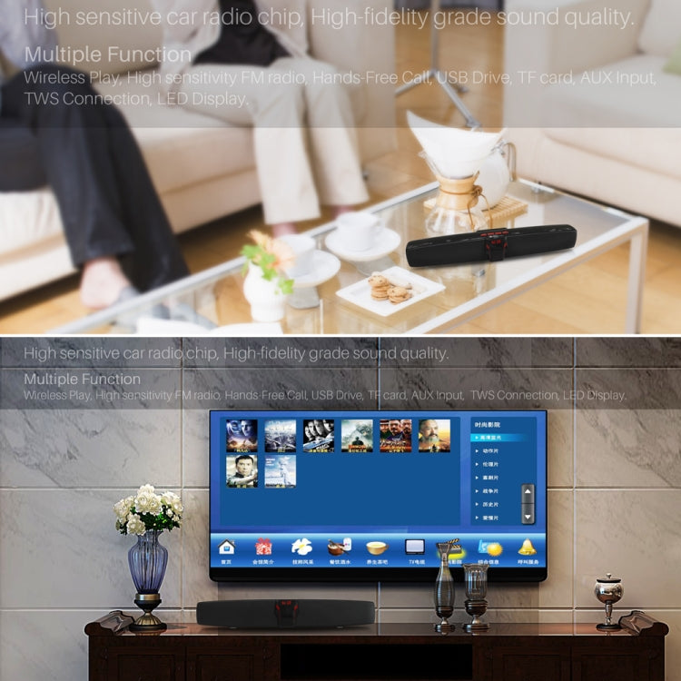 New Rixing NR7017 TWS Portable 10W Stereo Surround Soundbar Bluetooth Speaker with Microphone(Black) - free shipping - PMC Jewellery - Order now!