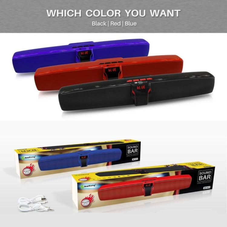 New Rixing NR7017 TWS Portable 10W Stereo Surround Soundbar Bluetooth Speaker with Microphone(Black) - free shipping - PMC Jewellery - Order now!
