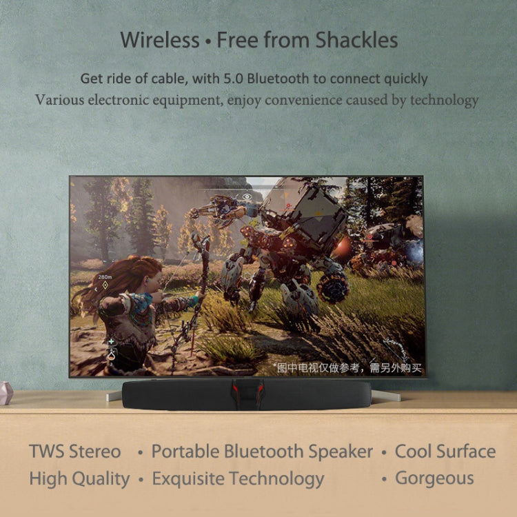 New Rixing NR7017 TWS Portable 10W Stereo Surround Soundbar Bluetooth Speaker with Microphone(Black) - free shipping - PMC Jewellery - Order now!